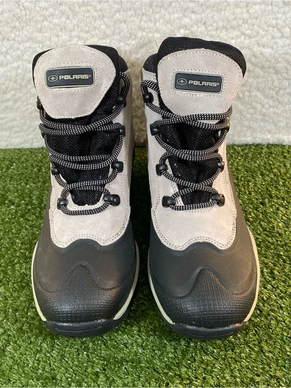 Polaris Thermolite Winter Snow Boots Mens Size 8 Grey Black Suede 077070303
